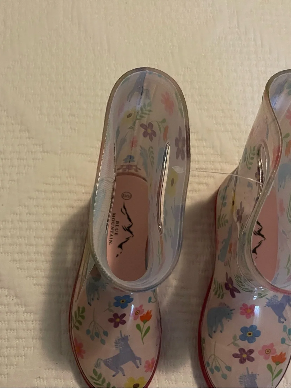 Kids Pink Floral Rain Boots